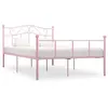 Image de Cadre de lit sans matelas rose métal 140x200 cm