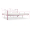 Image de Cadre de Lit Sommier à Lattes Lit Double Adulte Cadre à Lattes sur Pied Chambre à Coucher Maison Intérieur Rose Métal 180x200 cm