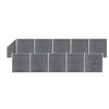 Image de Schuttingset 10 vierkant en 1 schuin 1830x186 cm HKC grijs3053242