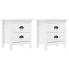 Image de Tables de chevet Hill 2 pcs Blanc 46x35x49,5 cm Bois pin solide