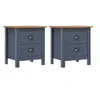 Image de Tables de chevet Hill 2 pcs Gris 46x35x49,5 cm Bois de pin