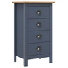 Image de Buffet Commode Dressoir avec 4 Tiroirs Meuble de Rangement Armoire Latérale Armoire de Rangement Gris 46x35x80 cm Bois de Pin Solide 288913