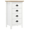 Image de Buffet Hill Blanc 46x35x80 cm Bois de pin solide