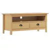 Image de Meuble TV Armoire Basse Meuble Divertissement avec 2 Tiroirs et 1 Compartiment Salon Intérieur Marron Miel 110x40x47 cm Bois de Pin Solide