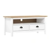 Image de Meuble TV Hill Range Blanc 110x40x47 cm Bois de pin solide