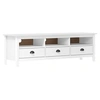 Image de Meuble TV Hill Range Blanc 158x40x47 cm Bois de pin solide