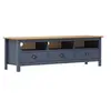 Image de Meuble TV Armoire Basse Meuble Divertissement avec 3 Etagères et 3 Tiroirs Multimédia Salon Intérieur 158x40x47 cm Bois de Pin Solide