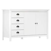 Image de Buffet Hill Blanc 130x40x80 cm Bois de pin solide