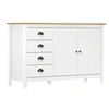 Image de Buffet Hill Blanc 130x40x80 cm Bois de pin solide