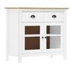Image de Buffet Hill Blanc 90x40x80 cm Bois de pin solide