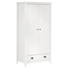 Image de Garde robe à 2 portes Hill Blanc 89x50x170cm Bois de pin solide