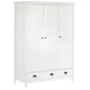 Image de Garde robe à 3 portes Hill Blanc 127x50x170 cm Bois pin solide