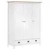 Image de Garde robe à 3 portes Hill Blanc 127x50x170 cm Bois pin solide