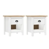 Image de Tables de chevet 2 pcs Hill 46x35x49,5 cm Bois de pin solide