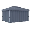 Image de Tonnelle avec Rideau Chapiteau de Jardin Pavillon de Patio Auvent d'Extérieur Tente de Réception 4x3 m Anthracite 3053376