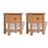 Image de Tables de chevet 2 pcs 36x30x47 cm bois de chêne massif