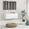 Image de Meuble TV Blanc 80x30x30 cm Bois d ingénierie