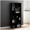 Image de Bibliothèque Noir 67x24x161 cm Bois d ingénierie