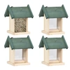 Image de Mangeoire à oiseaux - - 4 pcs - Bois de sapin - PVC - 19x19x25 cm
