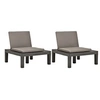 Image de Chaises de salon de jardin et coussins 2pc Plastique Anthracite