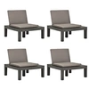 Image de Chaises de salon de jardin et coussins 4pc Plastique Anthracite