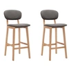 Image de Tabourets de bar lot de 2 gris clair tissu