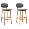 Image de Tabourets de bar lot de 2 gris foncé tissu