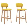 Image de Tabourets de bar lot de 2 jaune moutarde tissu