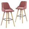 Image de Lot de 2 chaise de bureau en bois massif non pliable interieur H. 106 cm rose