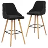 Image de Lot de 2 chaise de bar en bois massif non empilable non pliable interieur H. 106 cm noir