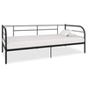 Image de Cadre de lit de repos sans matelas noir métal 90x200 cm