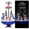 Image de Arbre de Noël neigeux avec base de parapluie Bleu 170 cm PVC