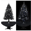 Image de Arbre de Noël Neigeux avec Base de Parapluie Décoration de Noël Sapin Artificiel Salon Salle de Séjour Maison Intérieur Noir 190 cm PVC