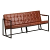 Image de Canape droit 3 places en cuir marron 164 x 164 x 75 cm
