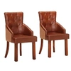 Image de Lot de 2 chaise H. 95 cm non pliable interieur en bois massif marron