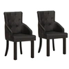 Image de Lot de 2 chaise interieur empilable non pliable en bois massif H. 95 cm noir