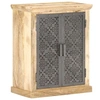 Image de Buffet avec portes en acier 60x35x75 cm Bois de manguier solide