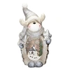 Image de Figurine de Renne avec Eclairage LED 51cm, Blanc Chaud, Chapeau et Echarpe