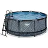 Image de Piscine avec pompe filtrante enfant Exit Toys Stone 360 x 122 cm Gris TU 30.22.12.00