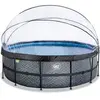 Image de Piscine avec pompe filtrante à sable et dôme et pompe à chaleur enfant Exit Toys Stone 450 x 122 cm Gris TU 30.67.15.00