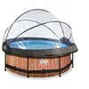 Image de Piscine Wood ø244x76cm avec pompe filtrante et dôme - marron