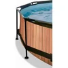 Image de Piscine avec pompe filtrante à sable enfant Exit Toys Wood 244 x 76 cm Marron TU 30.35.08.10