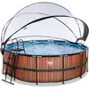 Image de Piscine avec pompe filtrante à sable et dôme et pompe à chaleur enfant Exit Toys Wood 427 x 122 cm Marron TU 30.67.14.10