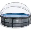 Image de Piscine avec pompe filtrante à sable et dôme et pompe à chaleur enfant Exit Toys Stone 488 x 122 cm Gris TU 30.67.16.00