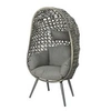 Image de Fauteuil de jardin sur pieds ouf de jardin en résine tressée gris clair Palermo -