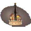 Image de Décoration de Noël Maison Microled Scène Animée Lumineuse Musicale Bois 5 LED