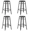 Image de Tabourets de bar lot de 4 noir acier