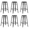 Image de Tabourets de bar lot de 6 noir acier