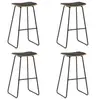Image de 4x Tabourets de Bar Chaise de Pub Tabouret de Comptoir Siège de Bistro Chaise de Comptoir Salle à Manger Cuisine Noir Similicuir