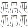 Image de Lot de 6 Tabourets de Bar, Chaise de Pub, Siège de Bistrot, Meuble de Salle à Manger Cuisine Salon Maison Intérieur, Noir Similicuir